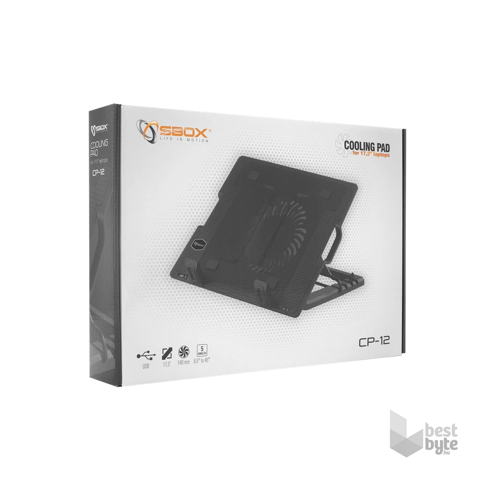 Sbox CP-12 17,3" notebook hűtőpad