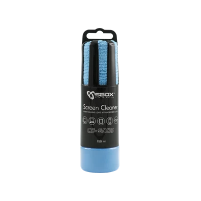 Sbox CS-5005B tisztító folyadék (150ml) + kék mikroszálas kendő