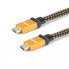 Sbox HDMI20-HQ-15 aranyozott 2.0 réz HDMI Ethernettel 1,5m szövött kábel