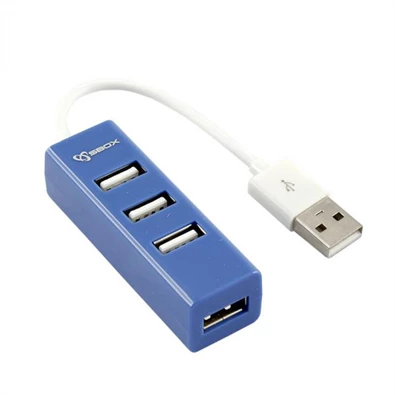 Sbox H-204BL 4 portos kék USB HUB