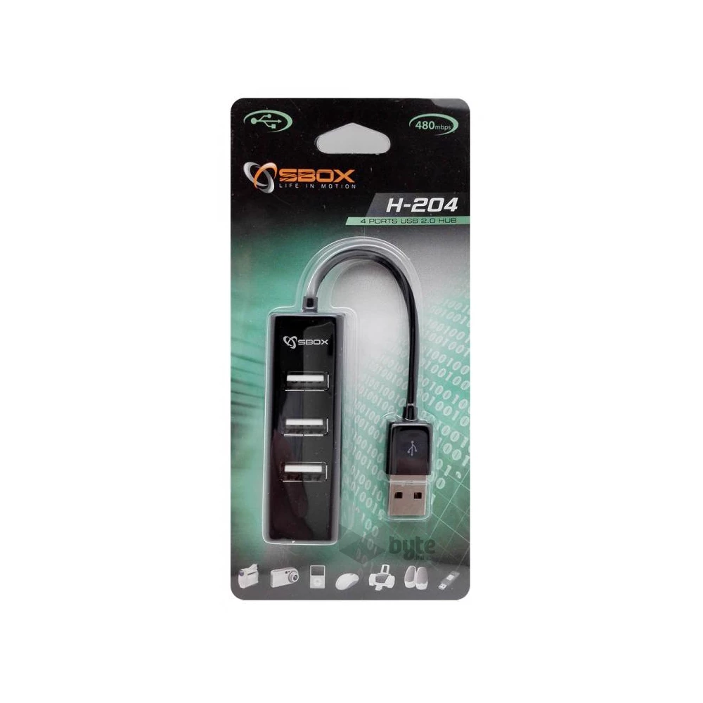 Sbox H-204 4 portos USB hub