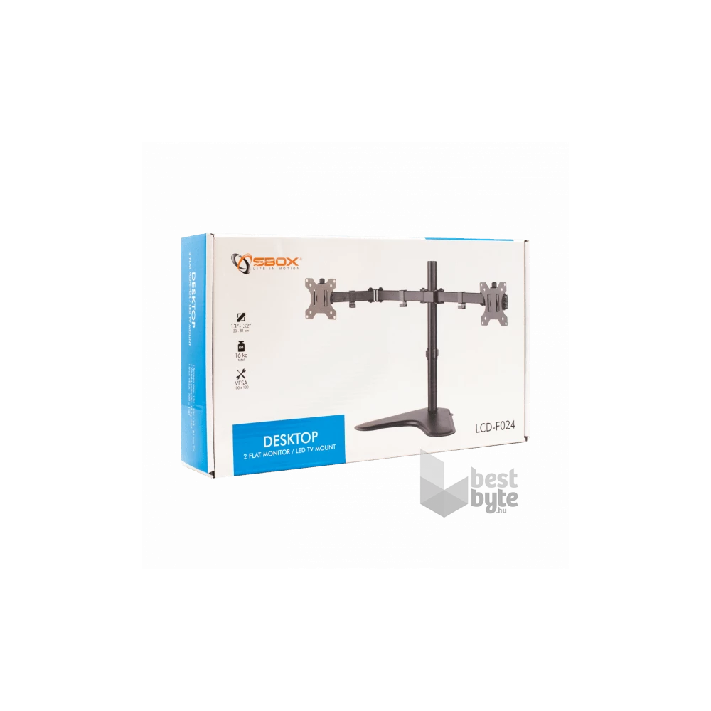 Sbox LCD-F024 13"-32" VESA 100x100 dönthető, forgatható asztali monitor tartó konzol