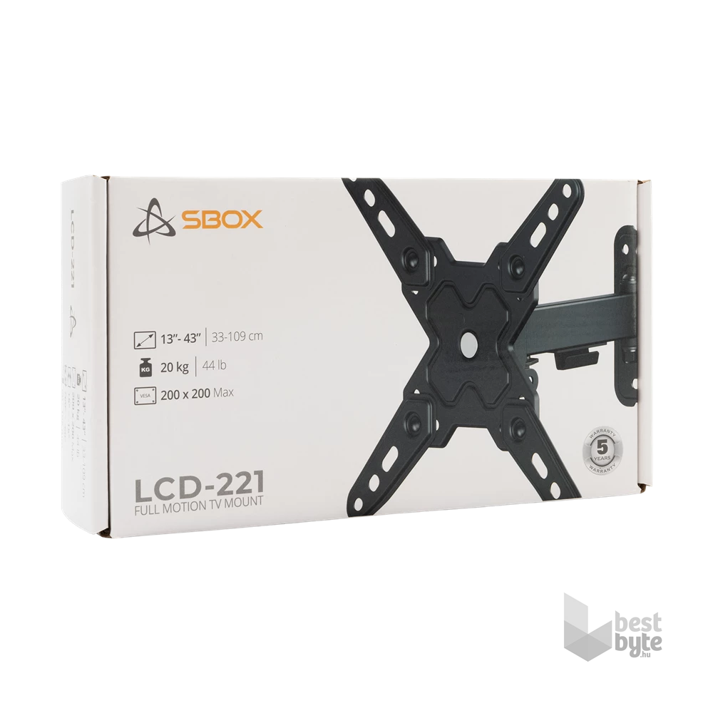 Sbox LCD-221-2 13"-43" dönthető,forgatható fali konzol