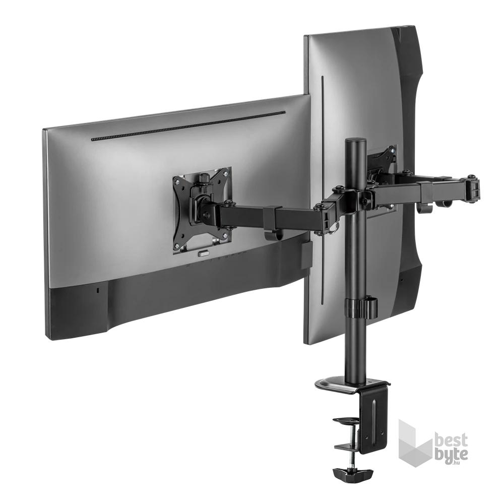 Sbox LCD-352/2-2 17"-32" dönthető, forgatható asztali dual monitor tartó konzol