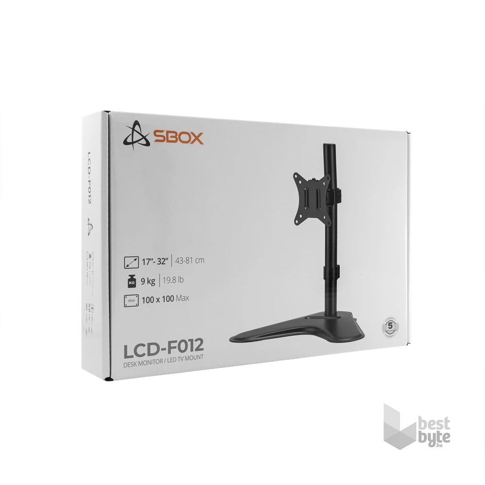Sbox LCD-F012-2 17"-32" dönthető, forgatható asztali monitor tartó konzol