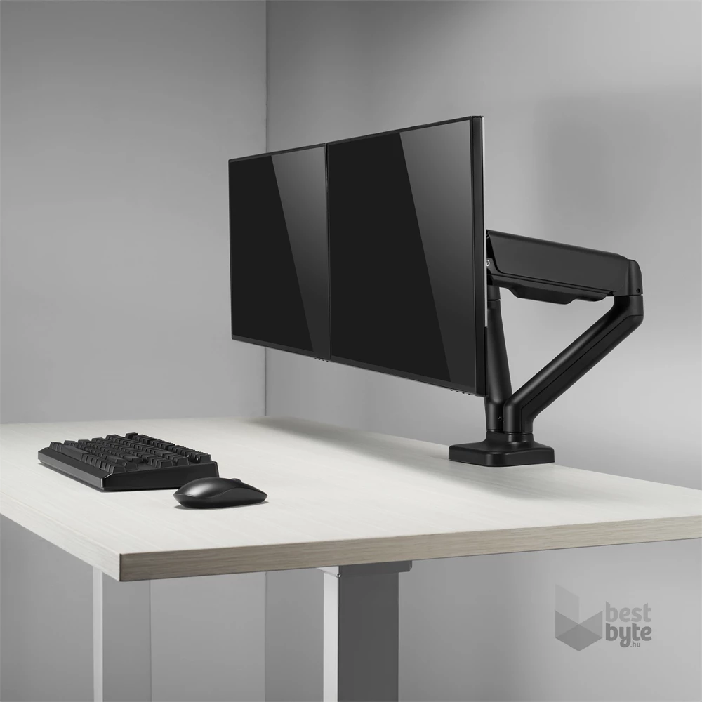 Sbox LCD-S024-2 17"-32" dönthető, forgatható asztali dual monitor tartó konzol