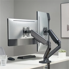 Sbox LCD-S024-2 17"-32" dönthető, forgatható asztali dual monitor tartó konzol