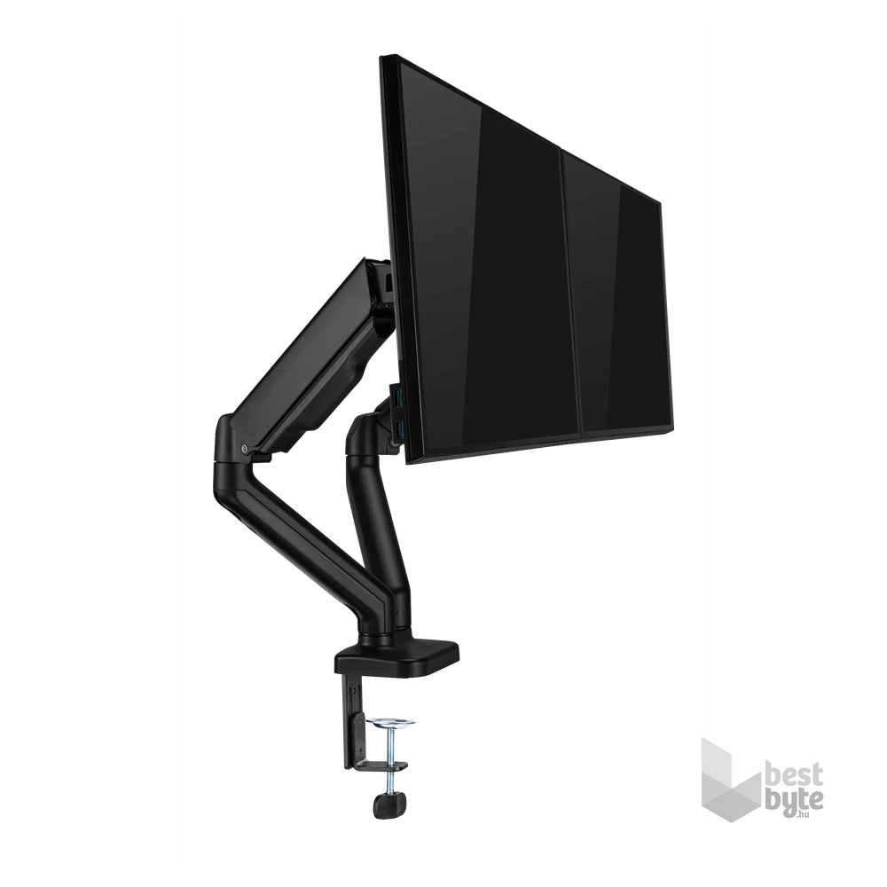 Sbox LCD-S024-2 17"-32" dönthető, forgatható asztali dual monitor tartó konzol