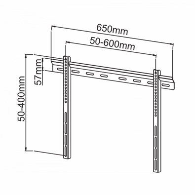 Sbox PLB-114B 40"-65" VESA 600x400 fix fali konzol