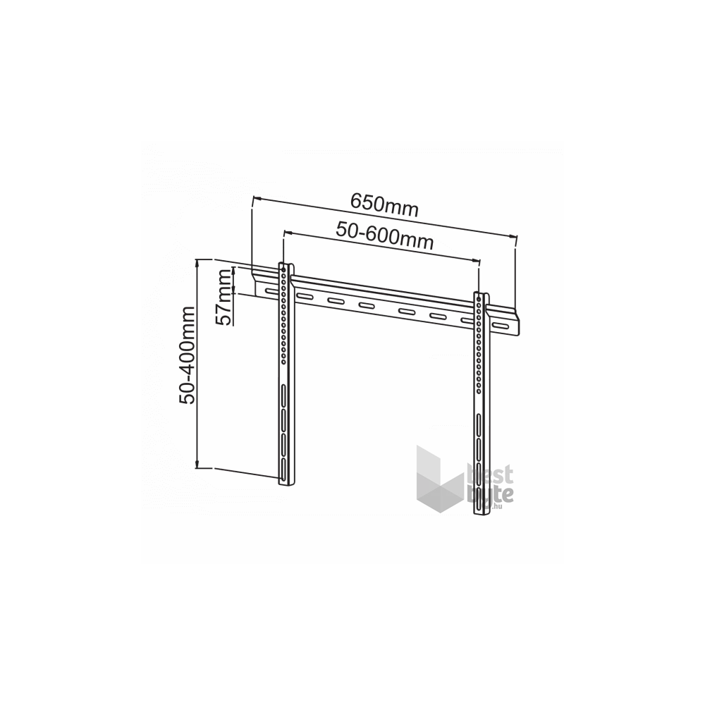 Sbox PLB-114B 40"-65" VESA 600x400 fix fali konzol
