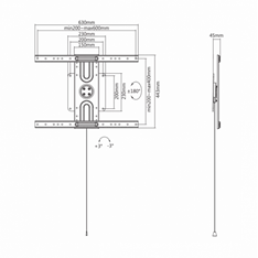 Sbox PLB-1246F 37"-80" 360° elfogatható TV fali konzol
