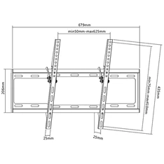 Sbox PLB-3446T 37"-70" VESA 600x400 dönthető fali konzol