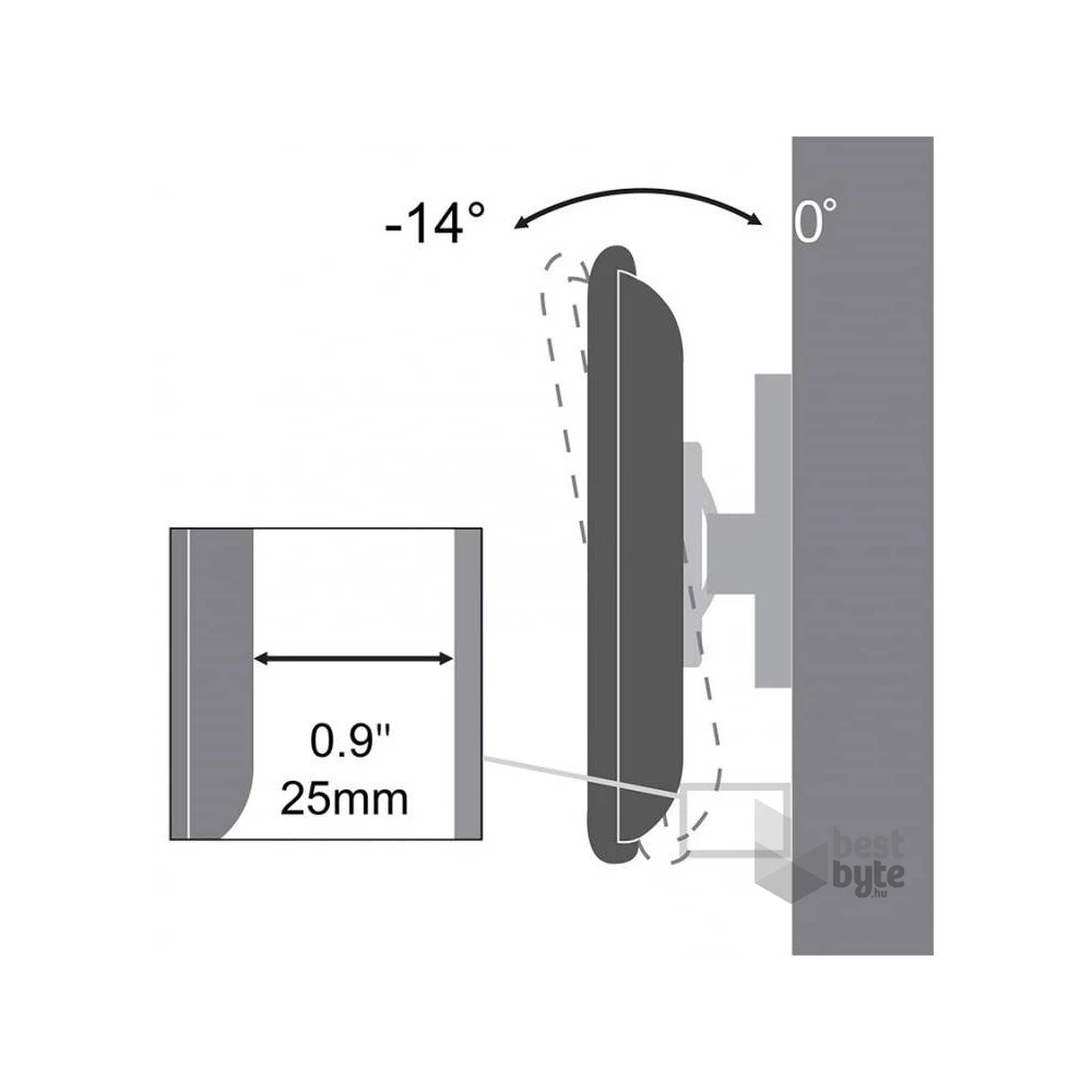 Sbox PLB-3446T 37"-70" VESA 600x400 dönthető fali konzol