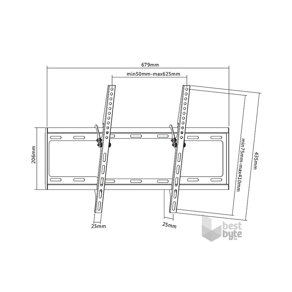 Sbox PLB-3446T 37"-70" VESA 600x400 dönthető fali konzol