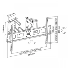 Sbox PLB-1348 37"-63" VESA 800x400 TV sarok fali konzol