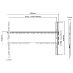 Sbox PLB-2264F-2 37"-80" fix fali TV konzol