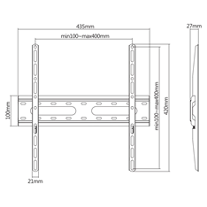 Sbox PLB-2544F-2 32" - 70" fix fali TV konzol