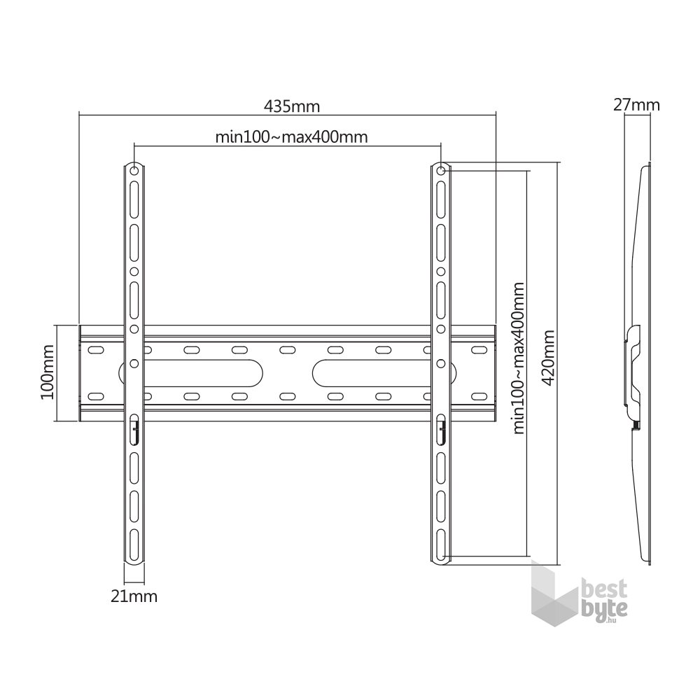 Sbox PLB-2544F-2 32" - 70" fix fali TV konzol