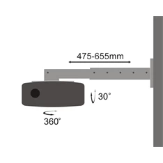 Sbox PM-105 dönthető, forgatható fali projektortartó