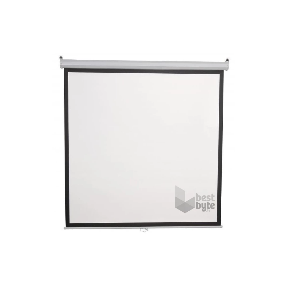 Sbox PSA-112 4:3 200x200 cm távirányítható matt fehér elektromos vetítővászon fekete kerettel