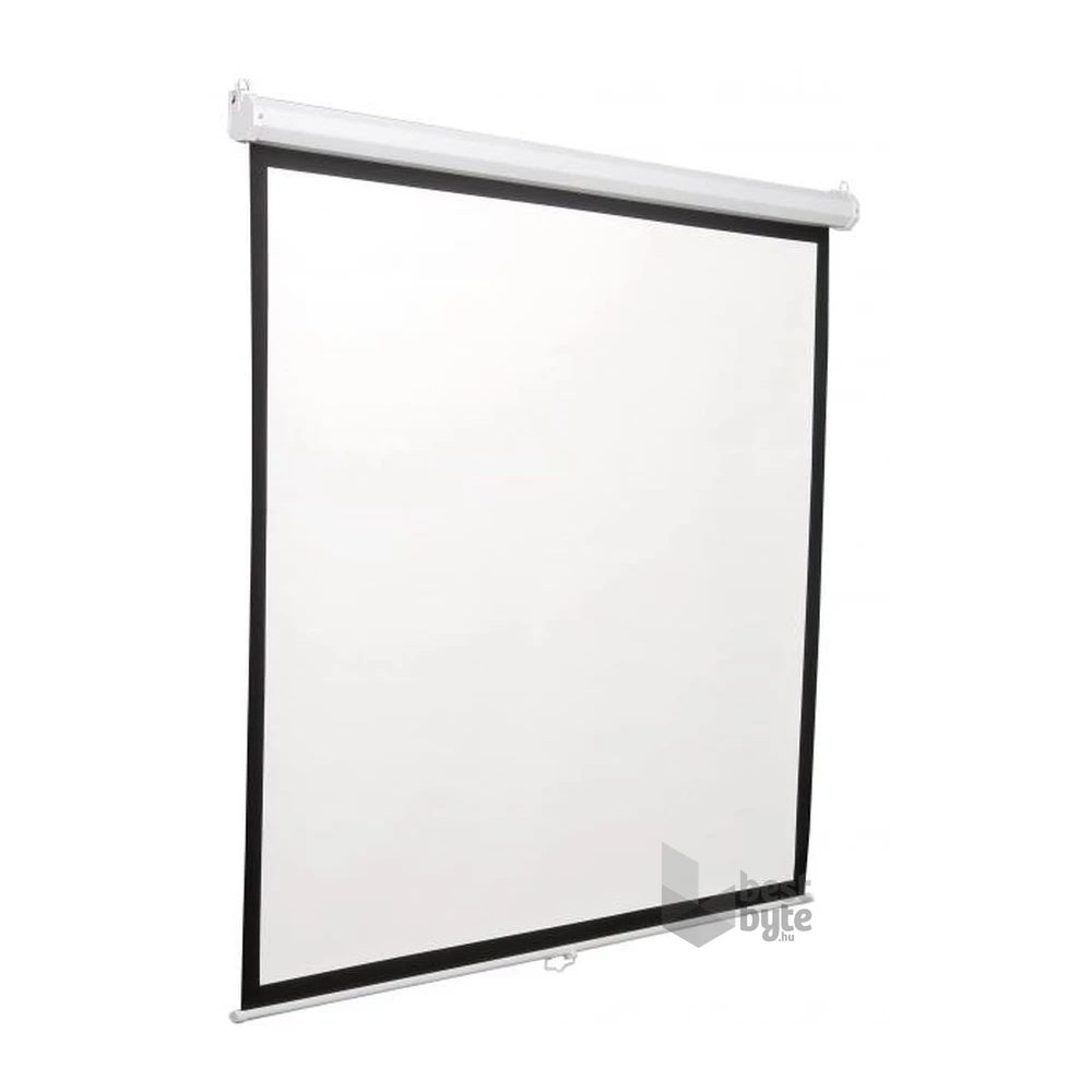 Sbox PSA-112 4:3 200x200 cm távirányítható matt fehér elektromos vetítővászon fekete kerettel