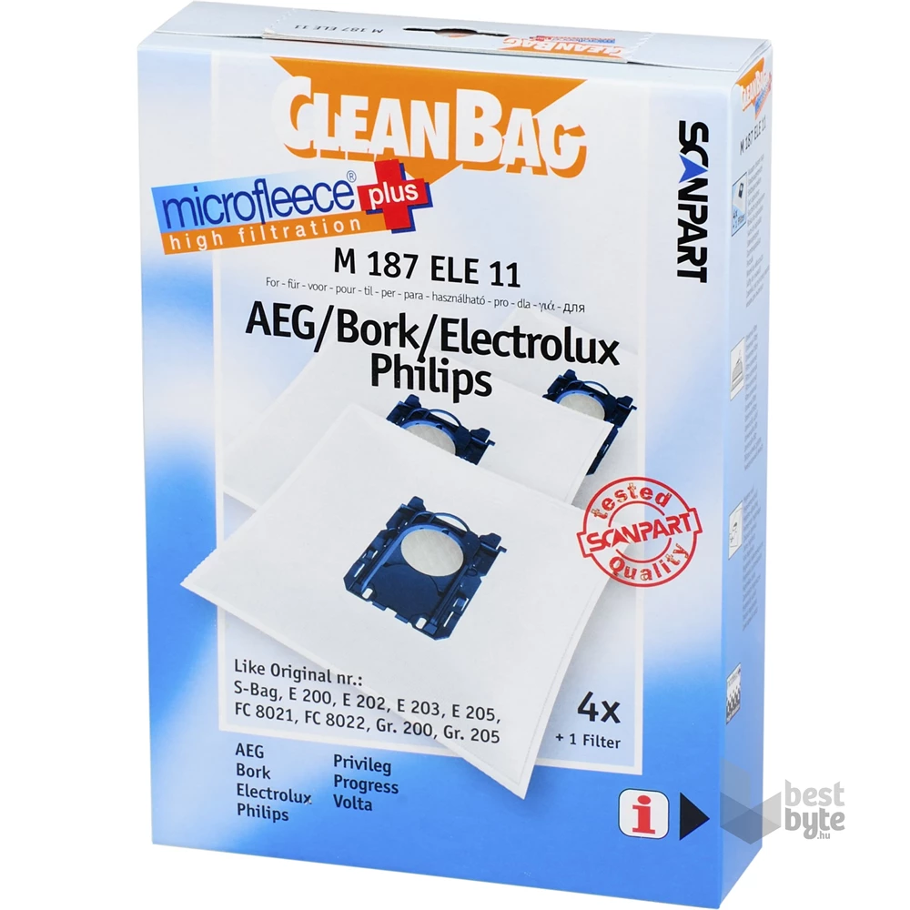 Scanpart 2682241187 M 187 ELE 11 Electrolux S 4 db porzsák