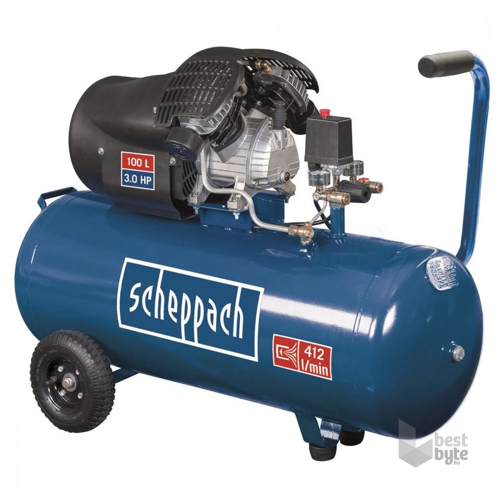 Scheppach HC 120 dc - 10 bar, 100 l kéthengeres olajkenésű kompresszor