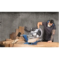 Scheppach HM 140 L - két oldalra dönthető gérvágó fűrész húzófunkcióval és lézerrel