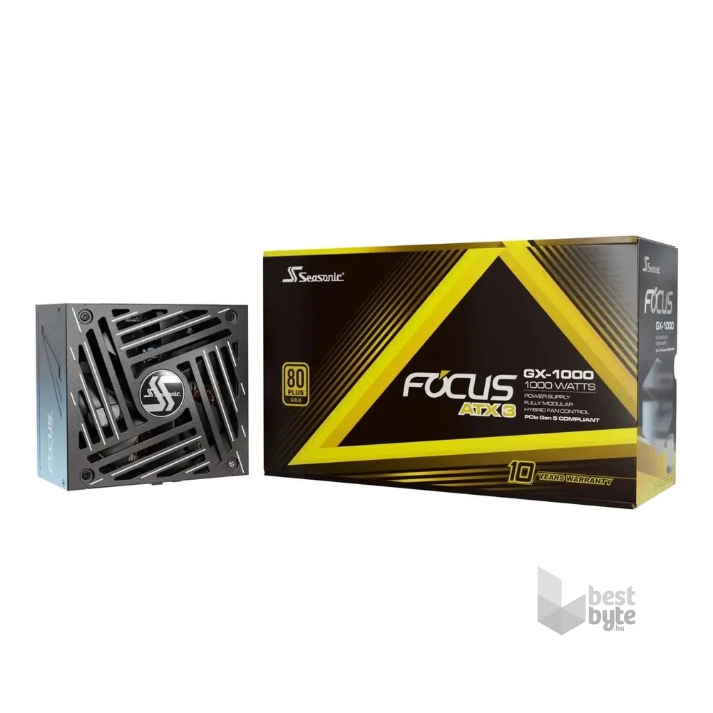 Seasonic Focus GX-1000 1000W 80+ Gold ventillátorral moduláris tápegység