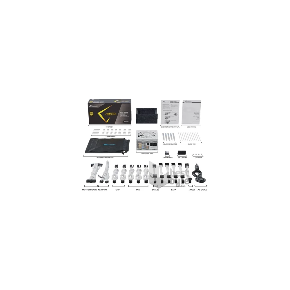 Seasonic Vertex GX White ATX 3.0 ATX desktop tápegység 1000W 80+ Gold BOX