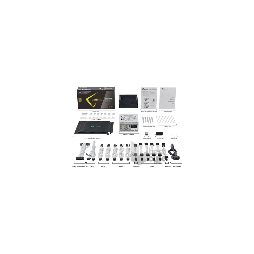 Seasonic Vertex GX White ATX 3.0 ATX desktop tápegység 1200W 80+ Gold BOX