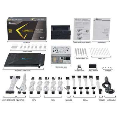 Seasonic Vertex GX White ATX 3.0 ATX desktop tápegység 1200W 80+ Gold BOX