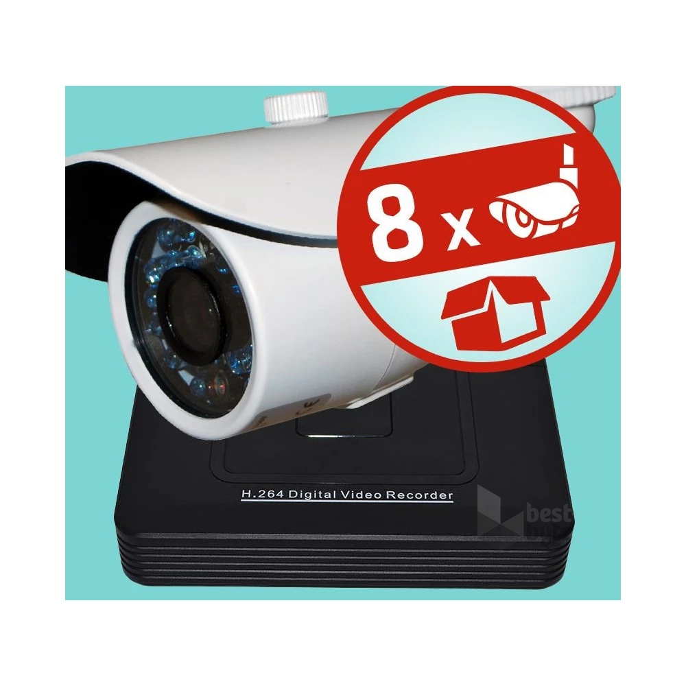 Sec-CAM 8x2MP AHD cső kamera komplett szett