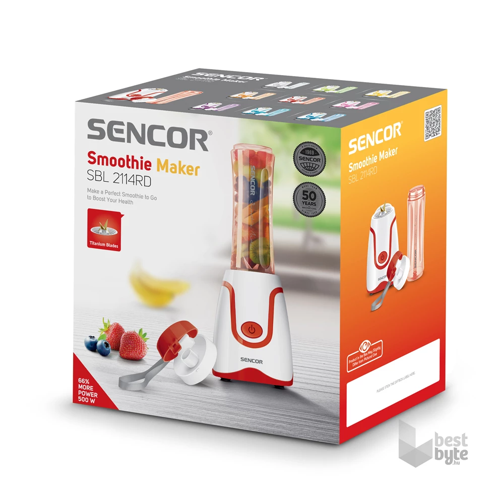 Sencor SBL 2114RD 0,6L piros smoothie készítő