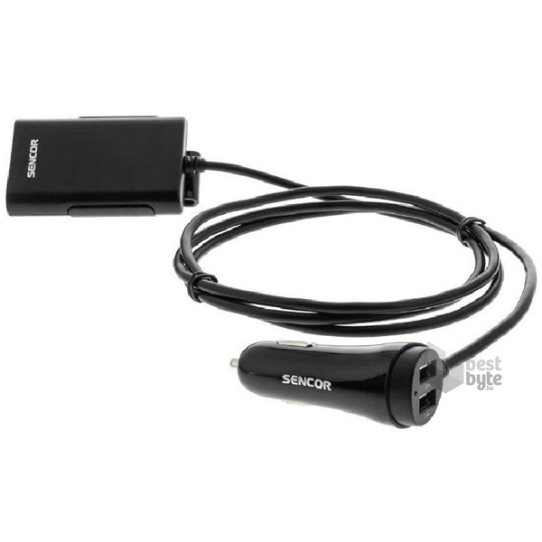 Sencor SCH 360 HUB 4xUSB9,6A autós töltő BestByte Sencor SCH 360 HUB 4xUSB9,6A autós töltő BestByte