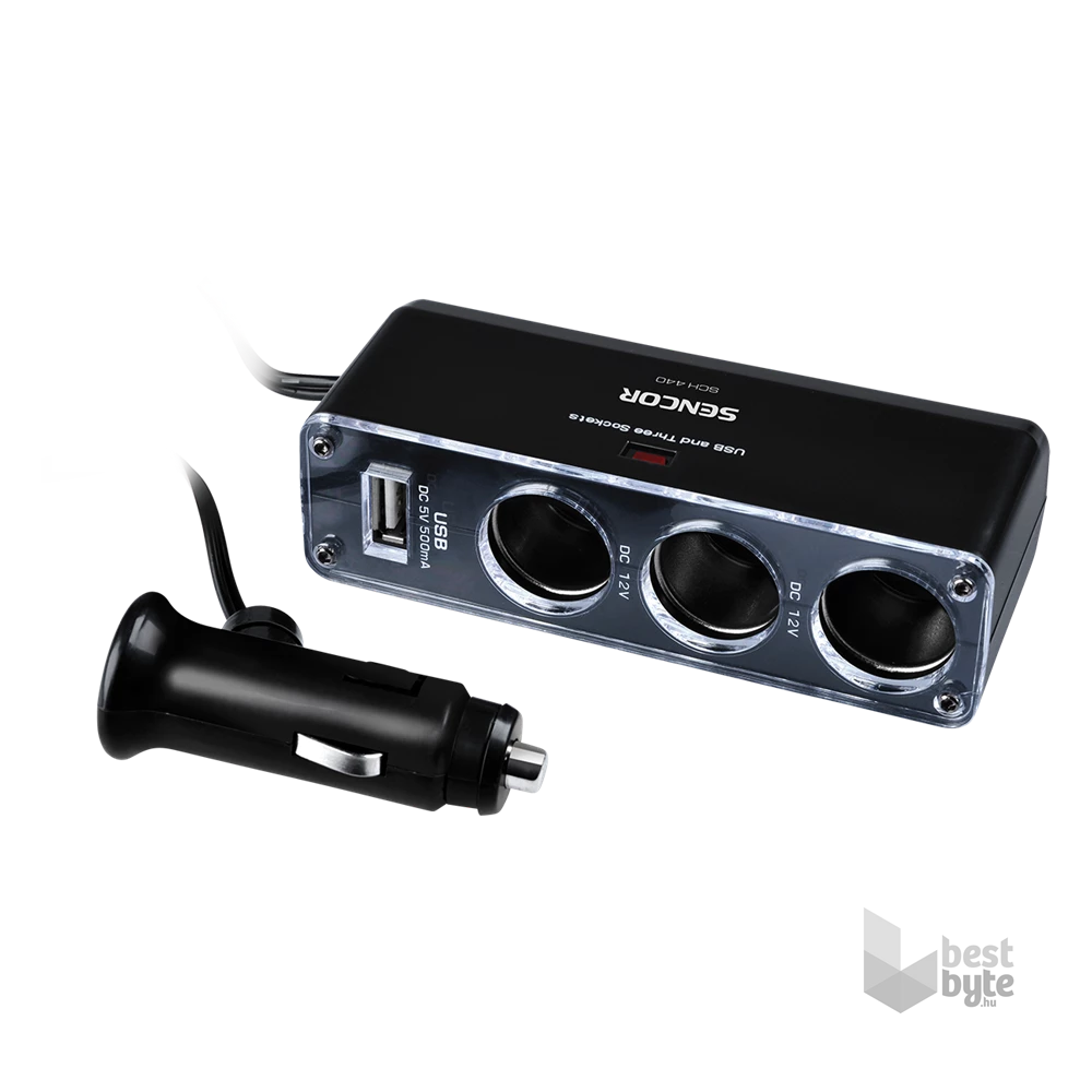 Sencor SCH 440 USB töltő és szivargyújtó elosztó