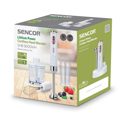 Sencor SHB 9000WH 3in1 fehér akkumulátoros botmixer szett