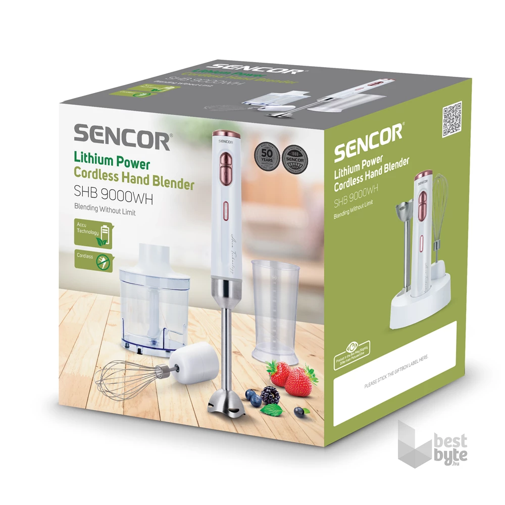 Sencor SHB 9000WH 3in1 fehér akkumulátoros botmixer szett