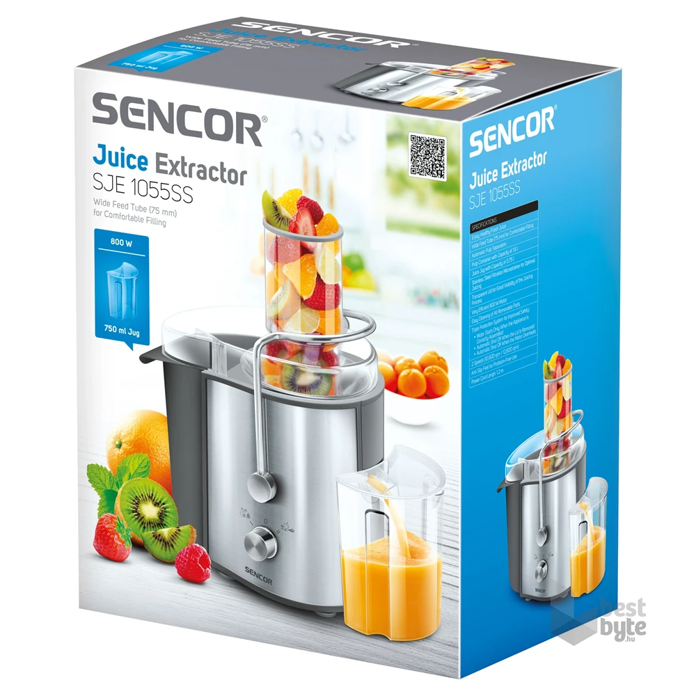 Sencor SJE 1055SS gyümölcscentrifuga (Újracsomagolt)