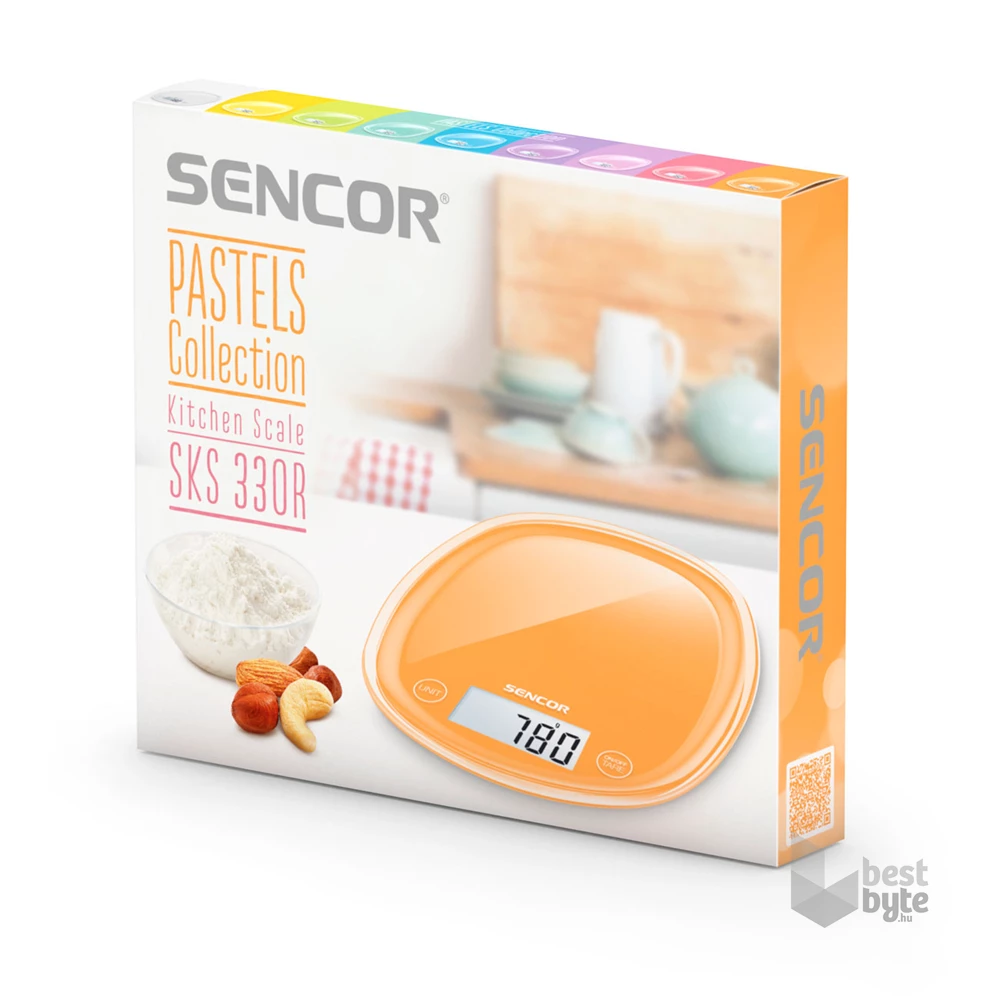 Sencor SKS 33OR pasztellnarancs konyhai mérleg