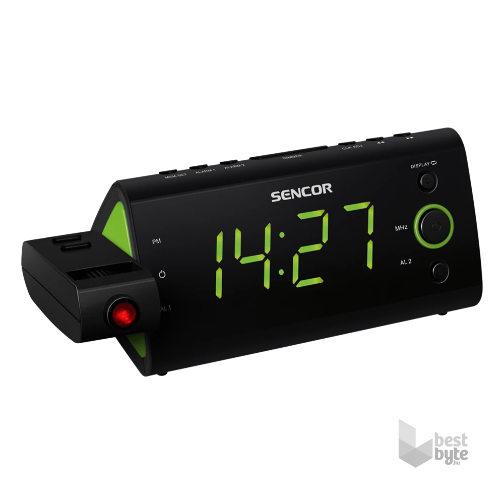 Sencor SRC 330 GN zöld rádiós ébresztőóra