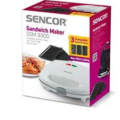 Sencor SSM 9300 3in1 fehér szendvicssütő