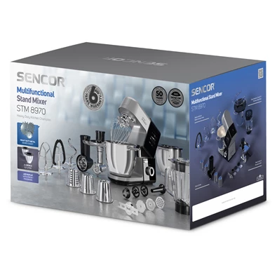 Sencor STM 8970 Paul 3 1800W, 1,5L+6,7L, fekete-ezüst konyhai robotgép