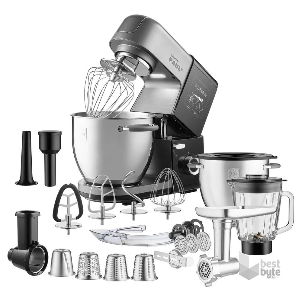 Sencor STM 8970 Paul 3 1800W, 1,5L+6,7L, fekete-ezüst konyhai robotgép