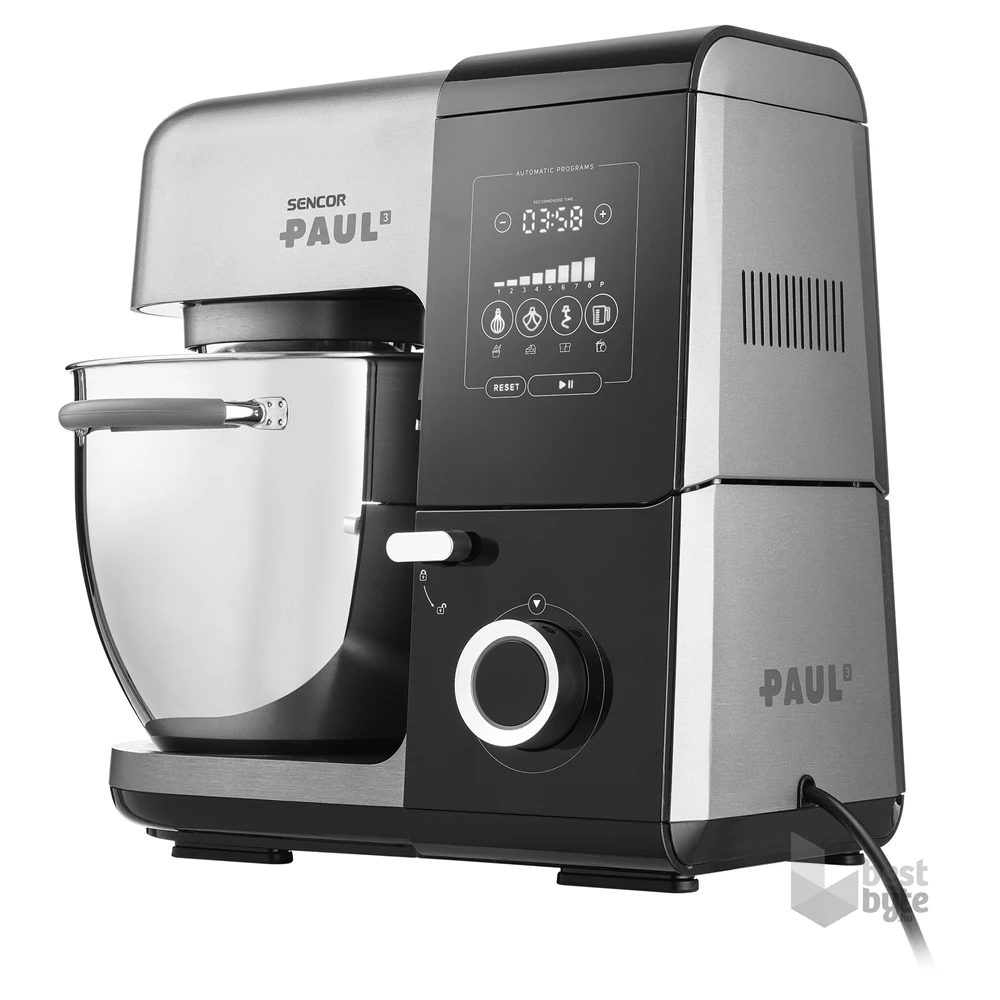 Sencor STM 8970 Paul 3 1800W, 1,5L+6,7L, fekete-ezüst konyhai robotgép