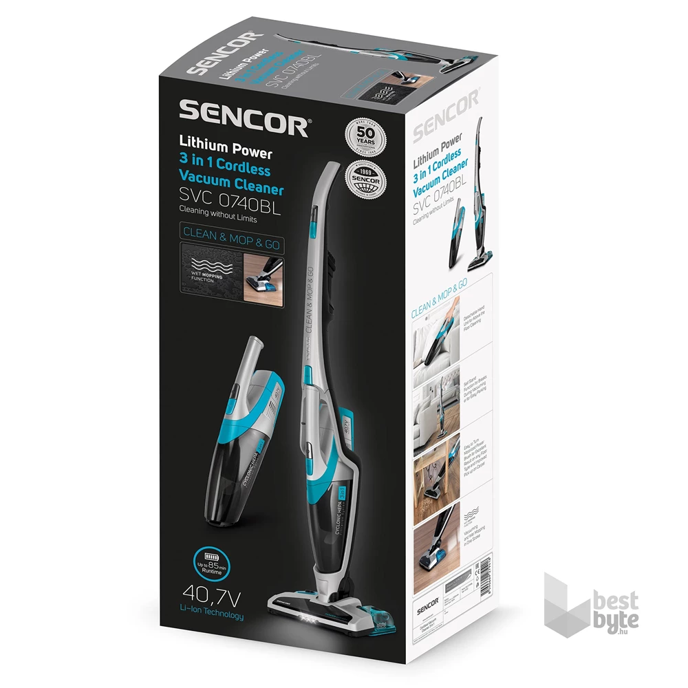 Sencor SVC 0740BL-EUE3 3in1 akkumulátoros álló porszívó
