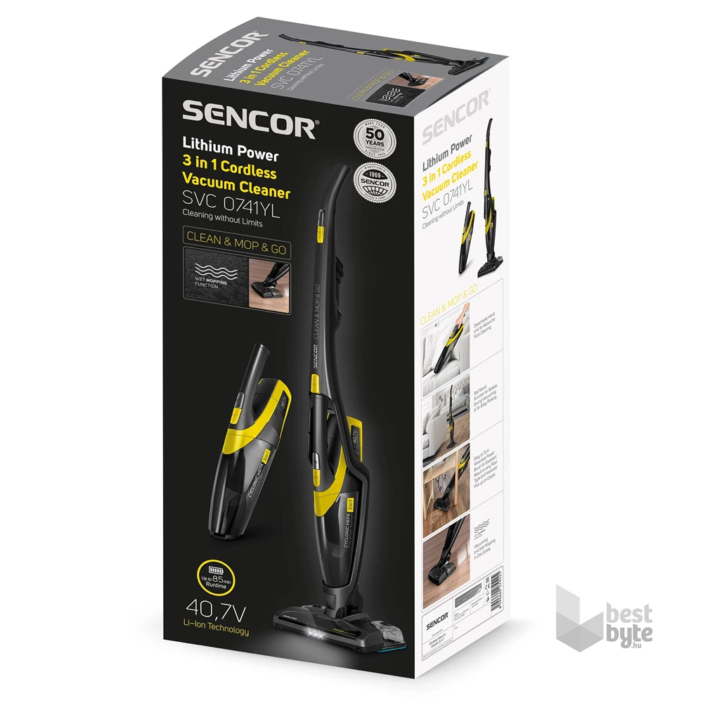 Sencor SVC 0741YL-EUE3 3in1 álló porszívó