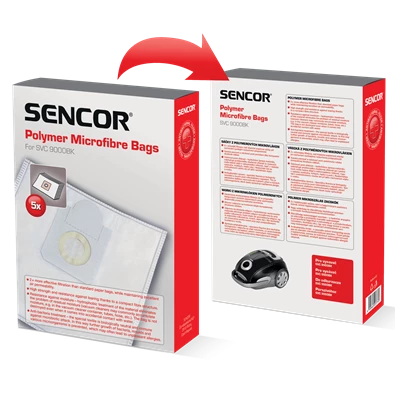 Sencor SVC 9000BK illatosító rudakkal 10 db mikroszálas textil porzsák