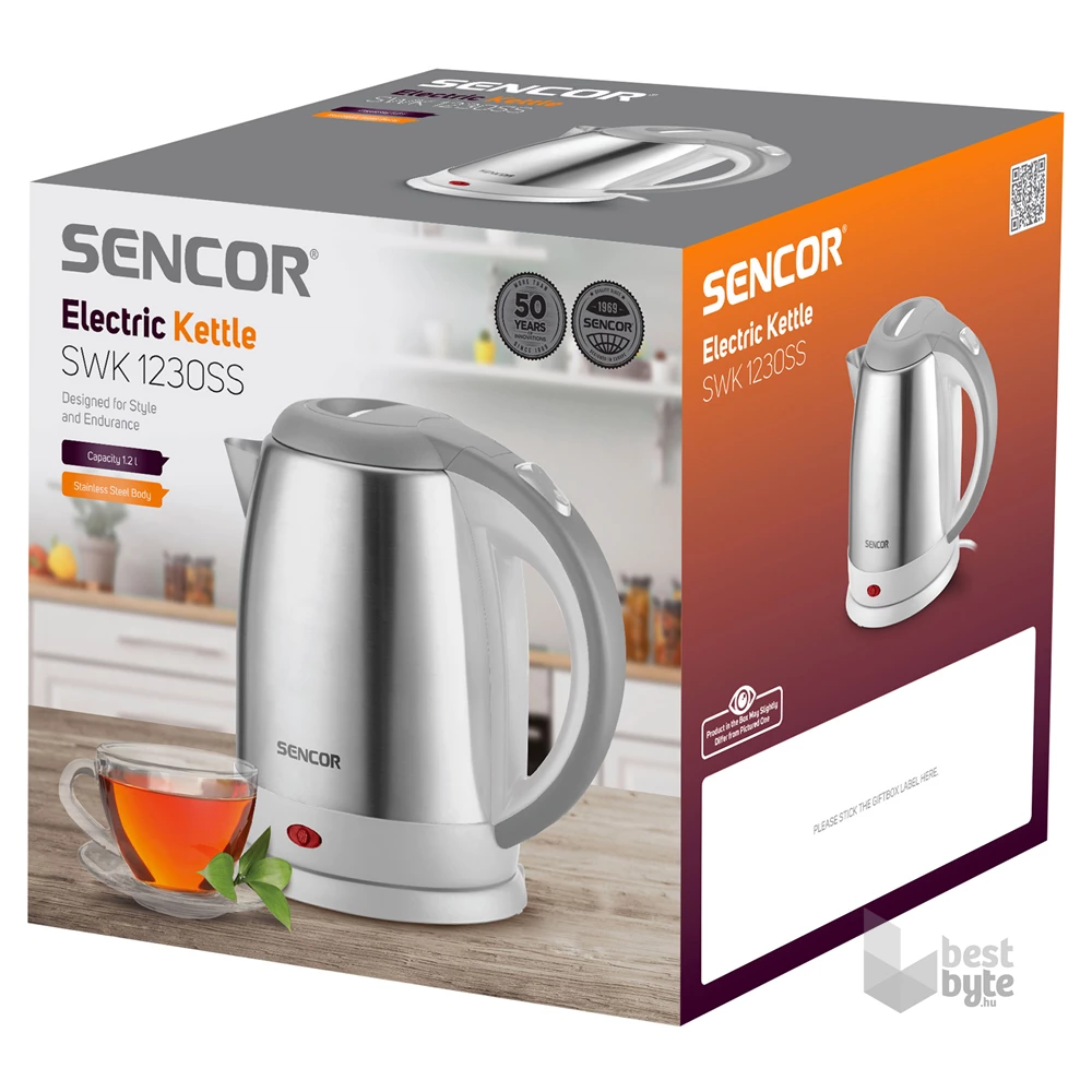 Sencor SWK 1230SS 1,2l inox szürke vízforraló