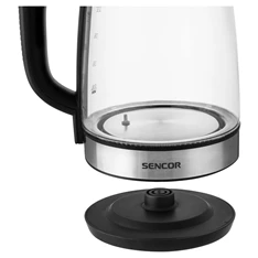 Sencor SWK 2090BK 2L-es inox-fekete üveg vízforraló